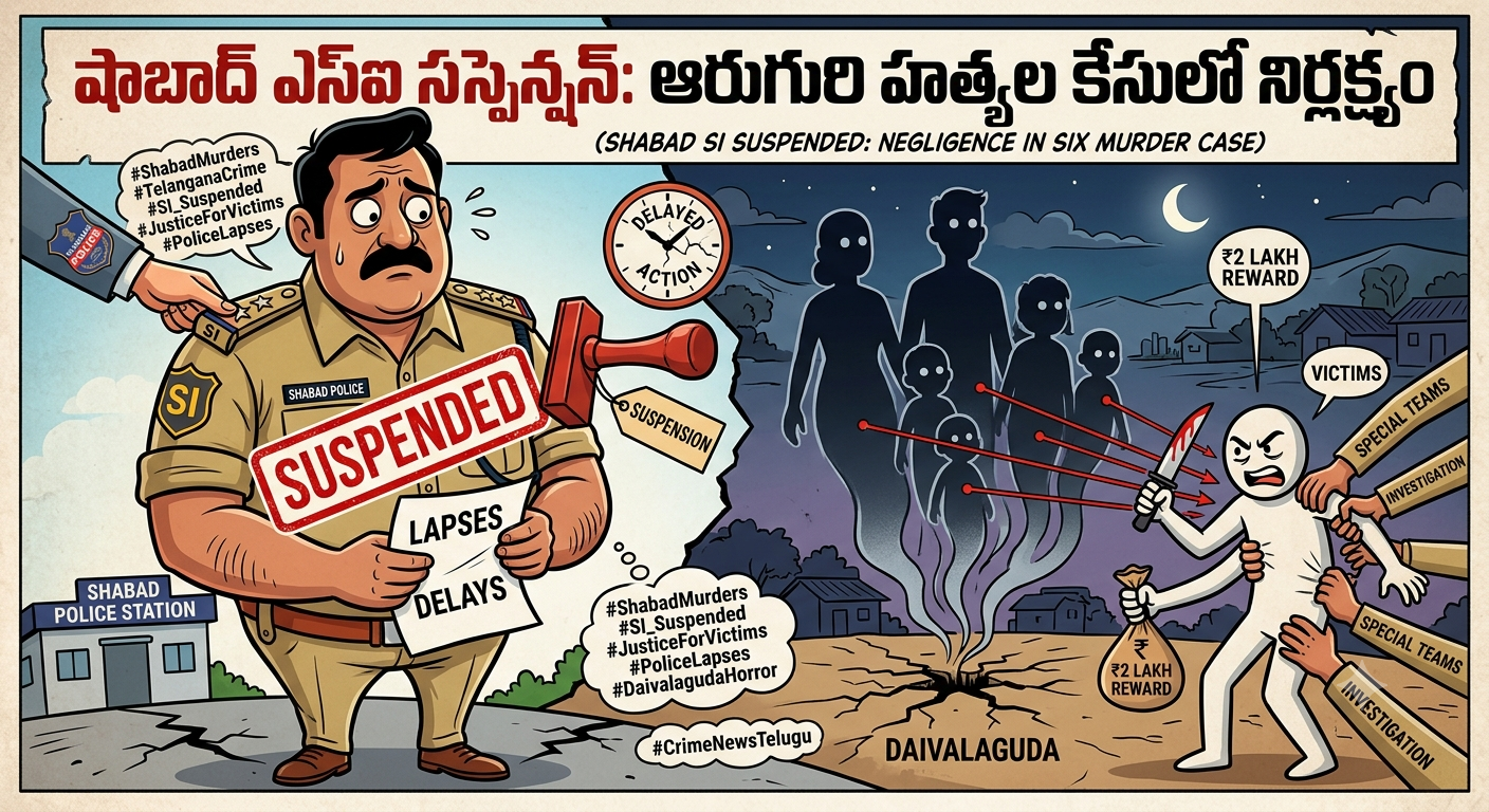 🛑 షాబాద్ ఆరుగురి హత్యల కేసులో సంచలనం: ఎస్ఐ సస్పెన్షన్!