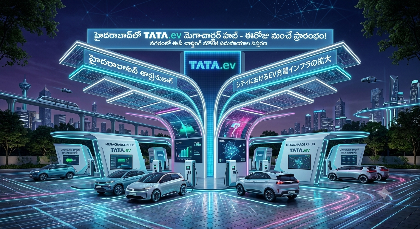 హైదరాబాద్‌లో అత్యాధునిక TATA.ev మెగాఛార్జర్ హబ్ ప్రారంభం: నగరంలో వేగవంతమైన ఈవీ ఛార్జింగ్ సేవలు