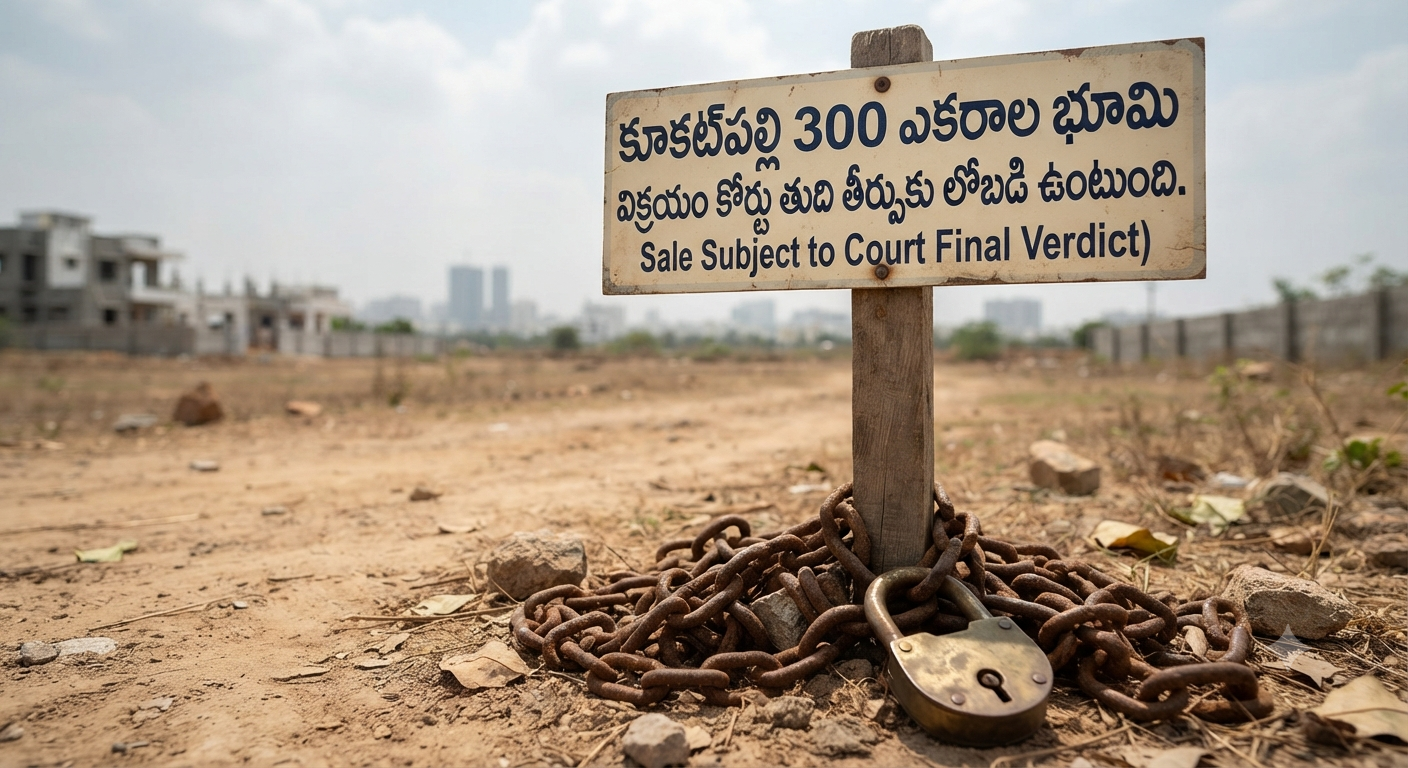 కూకట్‌పల్లిలో 300 ఎకరాల భూమి విక్రయం: స్టే ఇచ్చేందుకు హైకోర్టు నిరాకరణ - విక్రయాలు 'కోర్టు తుది తీర్పుకు లోబడి'