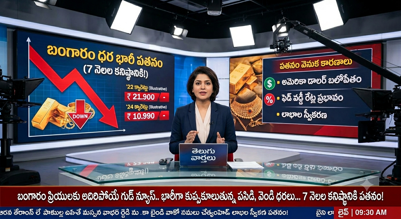 బంగారం ప్రియులకు అదిరిపోయే గుడ్ న్యూస్: భారీగా కుప్పకూలుతున్న పసిడి, వెండి ధరలు.. 7 నెలల కనిష్ఠానికి పతనం!