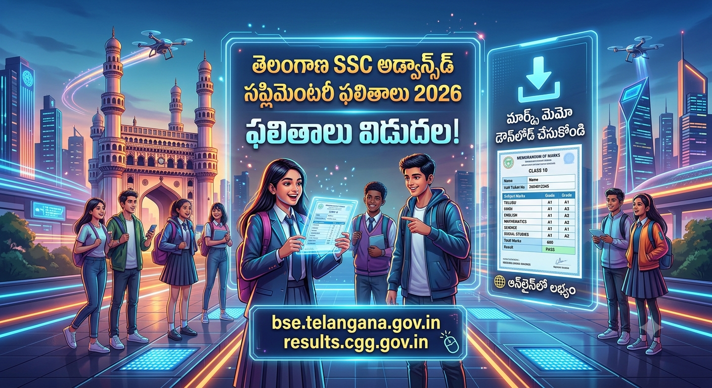 తెలంగాణ 10th సప్లిమెంటరీ ఫలితాలు విడుదల: ఆన్‌లైన్‌లో మార్క్స్ మెమోలు.. డౌన్లోడ్ చేసుకోండిలా!