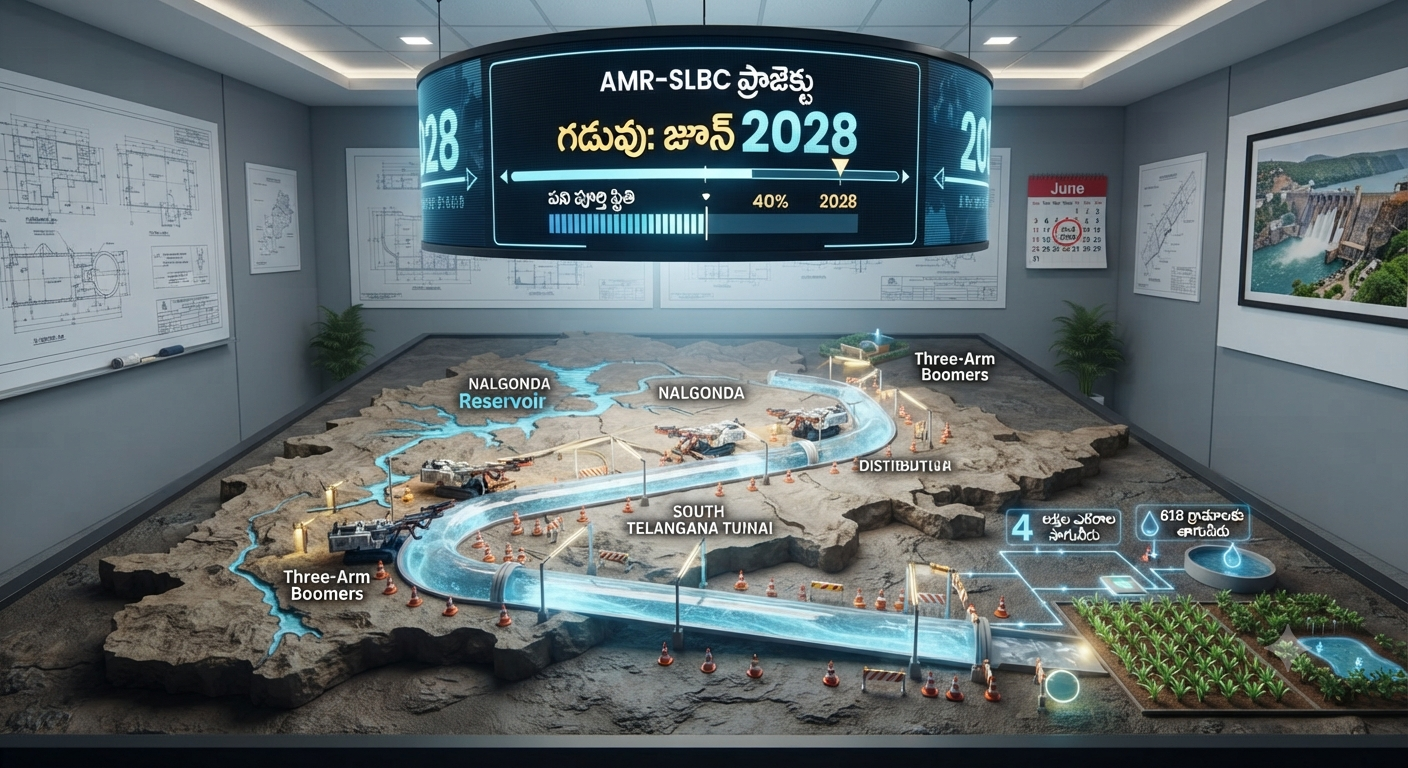 నిర్ణీత గడువులోగా పూర్తి చేయాలి: SLBC టన్నెల్ పనులపై మంత్రి ఉత్తమ్ కుమార్ రెడ్డి కీలక ఆదేశాలు!