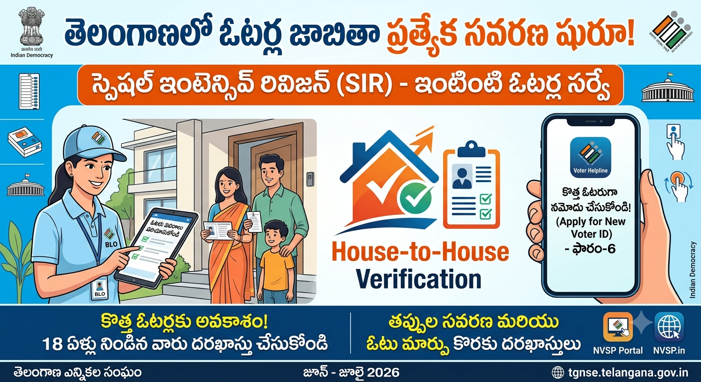 తెలంగాణలో ‘ఓటర్ల గుర్తింపు’ స్పెషల్ డ్రైవ్: ఇంటింటికీ రానున్న బీఎల్ఓలు.. మీ ఓటు చెక్ చేసుకోండిలా!