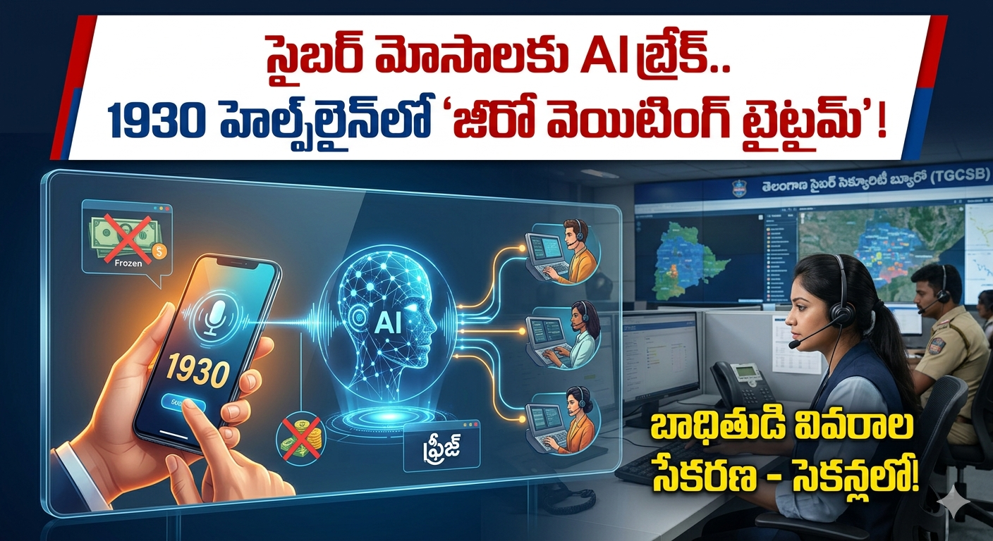 సైబర్ నేరగాళ్లకు ‘AI’ చెక్: తెలంగాణ 1930 హెల్ప్‌లైన్‌లో 'జీరో వెయిటింగ్ టైమ్'!
