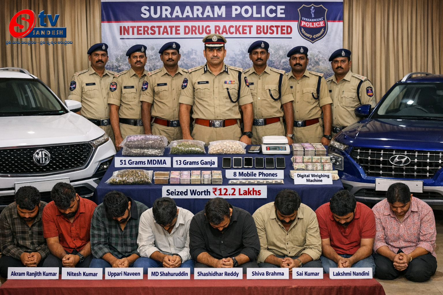 సూరారం పోలీసుల భారీ ఆపరేషన్: డ్రగ్ రాకెట్ గుట్టురట్టు, ఎనిమిది మంది అరెస్ట్