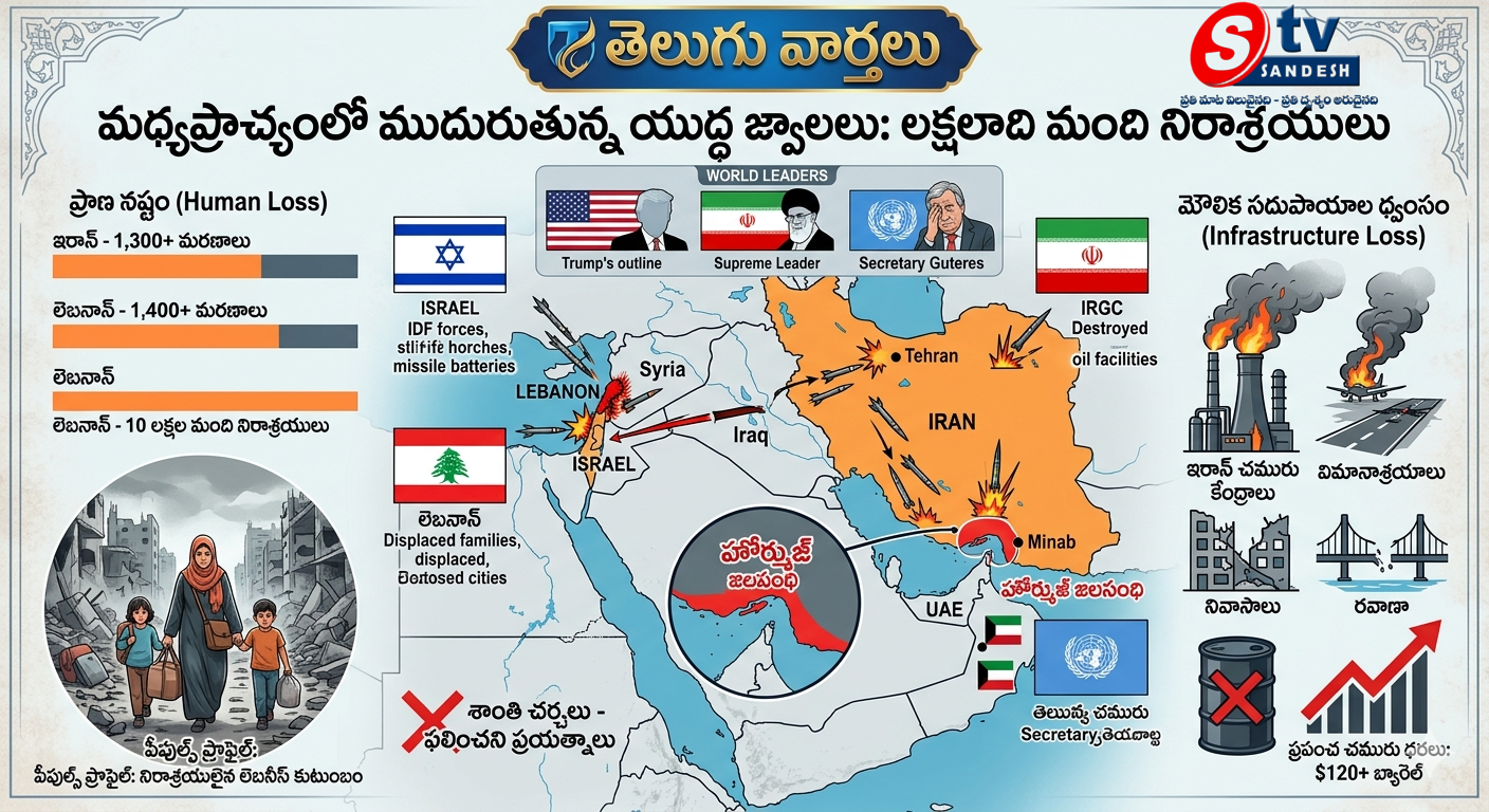 మధ్యప్రాచ్యంలో ముదురుతున్న యుద్ధ జ్వాలలు: లక్షలాది మంది నిరాశ్రయులు, ఛిన్నాభిన్నమవుతున్న మౌలిక సదుపాయాలు